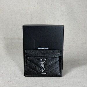 YSL Saint Laurent Quilted Black Card Holder